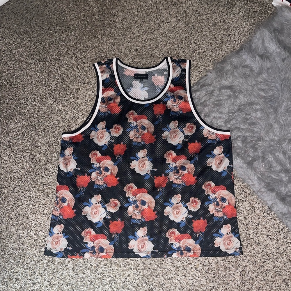 No Boundaries Men’s Floral Skull Mesh Jersey